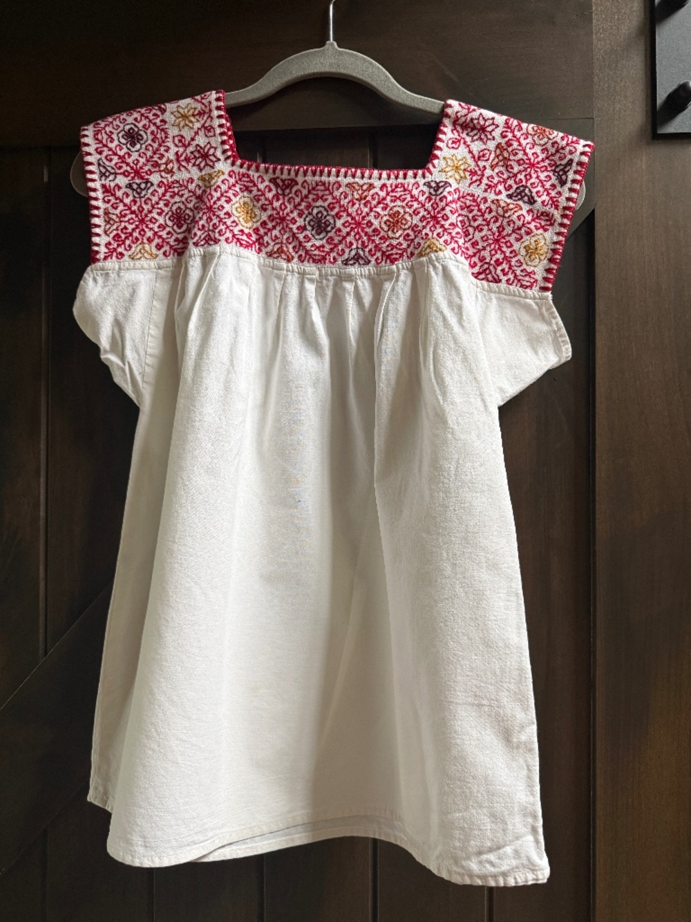 Authentic Oaxacan Hand-Embroidered Women's Blouse, size XS-S